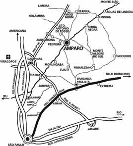 Mapa de Amparo - Como Chegar